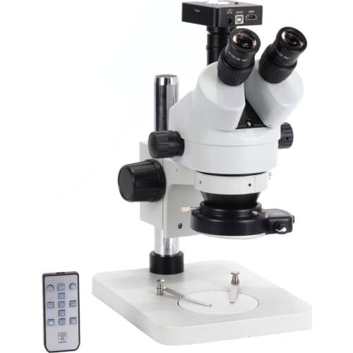 21MP 2K HDMI USB Microscope Camera wit 56 LED Light Trinocular Stereo Microscope Zoom 7X-45X Repair Microscope For PCB Soldering