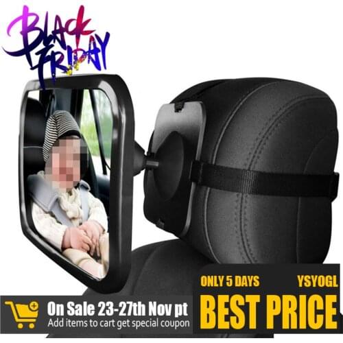 360 degrees Baby Viewing Mirror not fragile acrylic large convex mirror with double straps Childrens car safety mirror