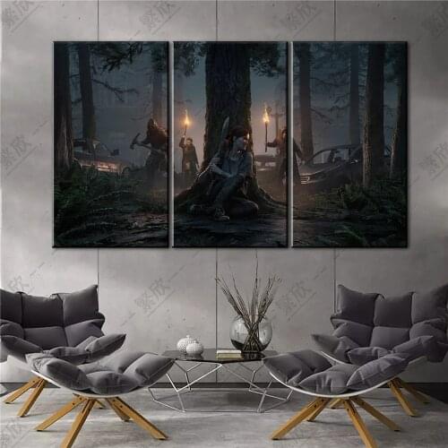 5 Piece HD Wall Art Paintings Ellie The Last of Us Part 2 Game Forest Girl Poster Artwork Canvas Paintings for Home Decor