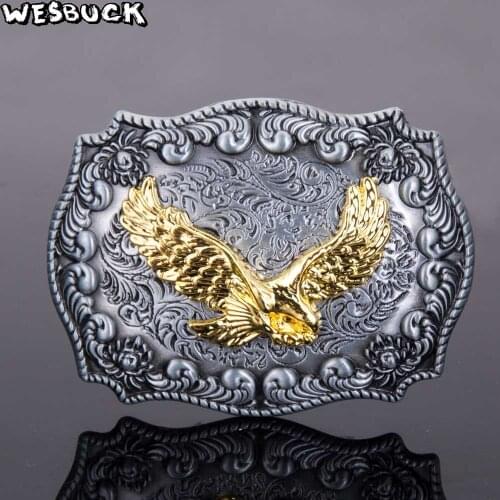 5 PCS MOQ WesBuck Brand Fashion Belt Buckle Eagle Belt Buckle Metal Western Belt Buckle For Mens Gift