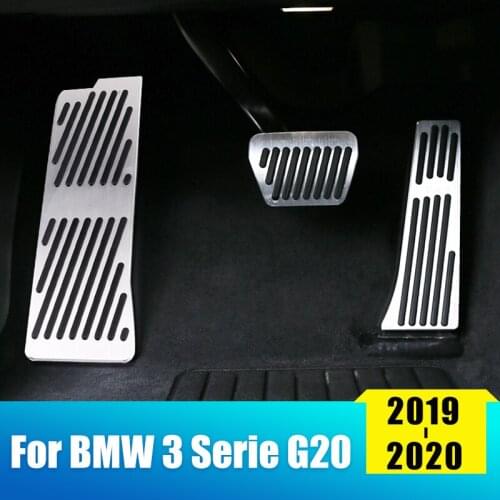 Aluminum Alloy Car Foot Pedal Pad Fuel Accelerator Brake Pedal Rest Pedal Cover For BMW 3 Serie G20 G21 2019 2020 Accessories
