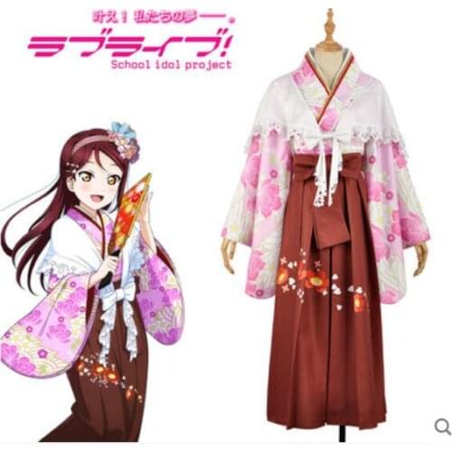 Anime LoveLive!Sunshine!! COSPLAY Sakurauchi Riko COS Halloween Party COSPLAY Sweet Japanese kimono Lolita Costumes