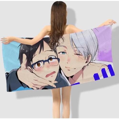 Anime Manga YURI!!! on ICE Bath owels Beach Towel 001