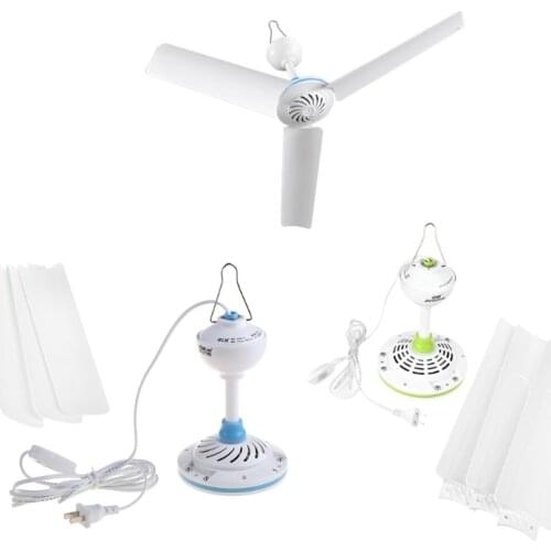 AC 220V 15.7 to 41 inch Silent Ceiling Fan Mute Electric Hanging Fan with Switch for Dining Living Room Home Bed Dormitory