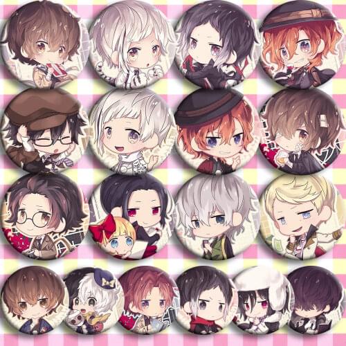 Brdwn Stray Dogs Nakajima Atsushi Dazai Osamu Edogawa Ranpo Ryunosuke Akutagawa Nakahara Chuya Cosplay Badge #A