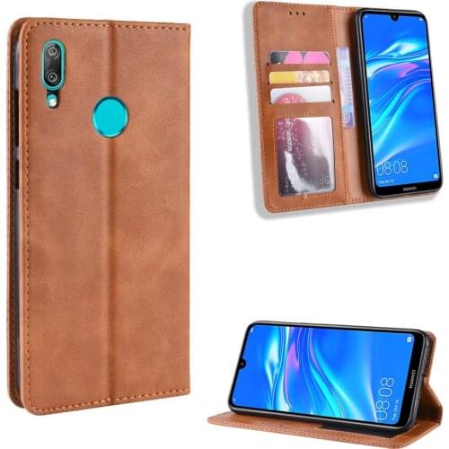 For Huawei Y7 2019 Case Luxury PU Leather Wallet Magnetic Adsorption ShockProof Case For Huawei Y7 Prime 2019 Y7 2019 Phone Bags