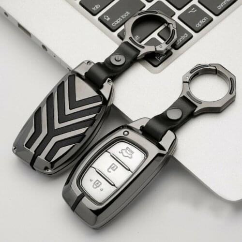 Zinc Alloy Smart Remote Key Cover Chain Case Fob For Hyundai Tucson Elantra IX35