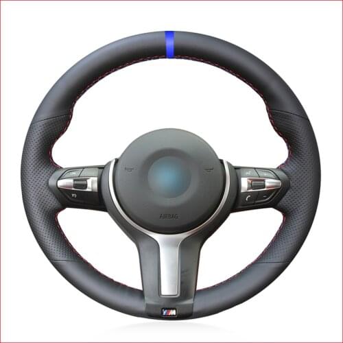 Blue Marker Artificial Leather Steering Wheel Cover for BMW M Sport F30 F31 F34 F10 F11 F07 X3 F25 F32 F33 F36 X1 F48 X2 F39