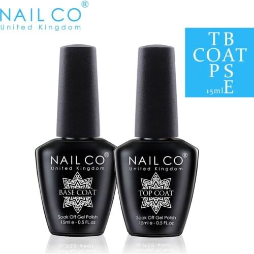 NAILCO 15ML Top coat Base coat Gel nail polish nails art Semi Permanent Lacquer Varnish Hybrid nail supplies for professionals