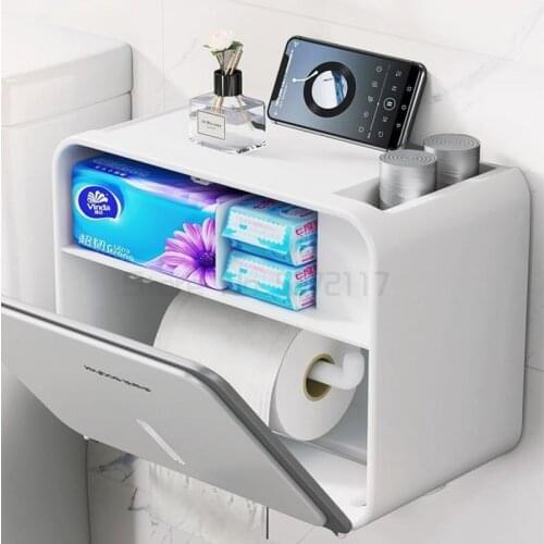 Paper towel box non perforated waterproof toilet toilet paper box storage rack wall hanging toilet drawer