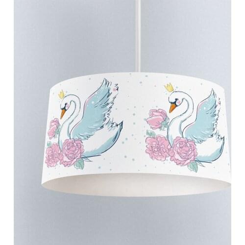 Lamp For Kids Bedrooms Light Chandelier for Living Room Childrens Room Blue Swan Pink Roses Model 065