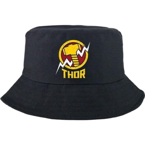 Disney Marvel Thor Fashion Bucket Hat Outdoor Sunscreen Panama Cap Street Harajuku Man Women Fedoras Double-sided Fishing Hat