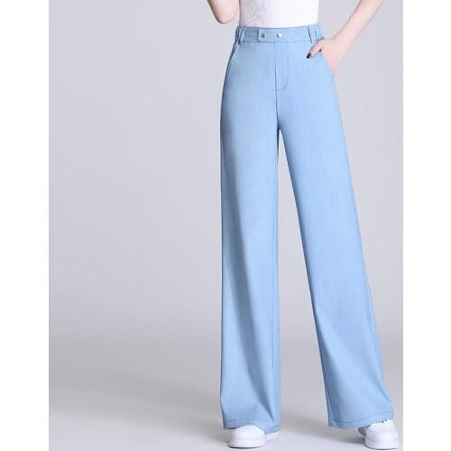 Moeroshe Woman Jeans High Waist Clothes Wide Leg Denim Blue Streetwear Vintage Quality Plus Size M-6XL Harajuku Straight Pants