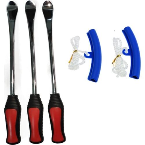 5 PCS Motorcycle Bicycle Tire Pick Up Blue Spoon Repair Tool Steel Ring Cover Tire Replacement Disassembly Repair Tool