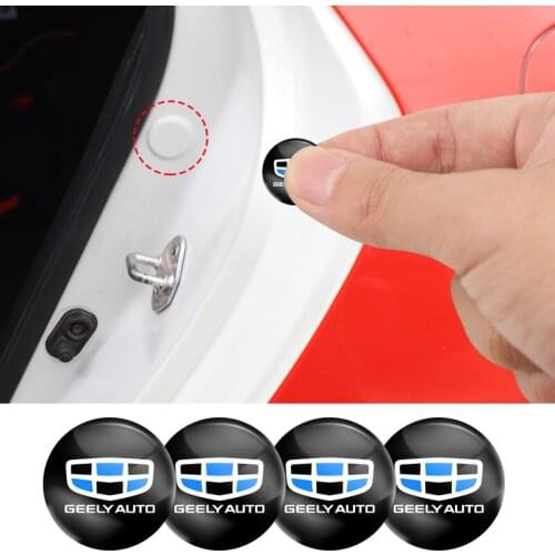 4Pcs PVC Car Logo Stickers Door Shock Soundproof Patch Accessories For Geely Emgrand X7 EC7 Atlas Boyue CK2 GC6 Parts LC ec7 ec8