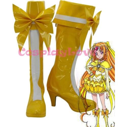 Newest Custom Made Japanese Anime Heart Catch Pretty Cure Rosetta Cosplay Shoes Long Boots For Halloween