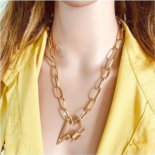 Find Me long chain collar choker necklace vintage punk Geometric shape necklace women Jewelry wholesale