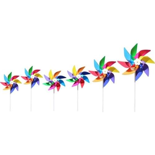Plastic Colorful Windmill Wind Spinner Kids Toy Lawn Garden Yard Party Decor Outdoor Handmade Y4QA