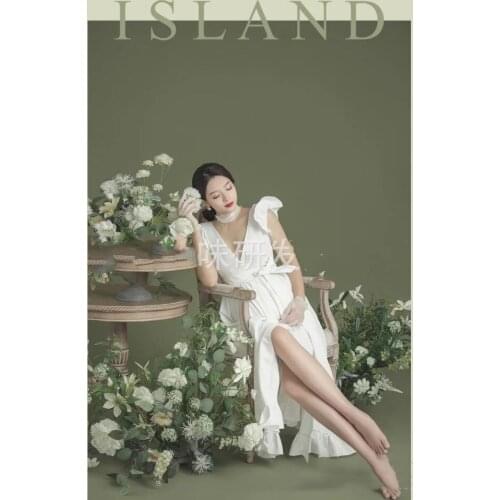 2021 Cotton maternity dress photograph the pregnant woman skirt horn obstetric tail dress photos