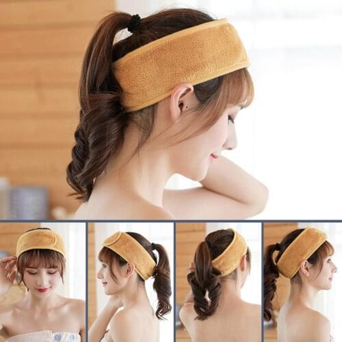 Q Velcro Hair Accessories Women Wash Face Headband Sports Yoga Headscarf Makeup Hair Band Wide Headbands Female Adjustable Bezel