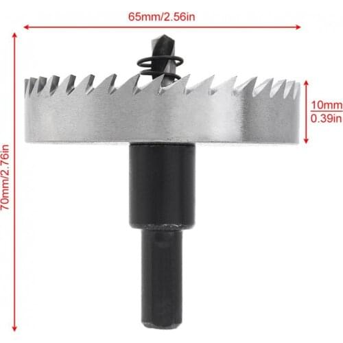 Durable 65mm High Speed Steel Gear Type Hole Saws for Stainless Steel Pipe / Aluminium Pipe with Hexagon Wrench