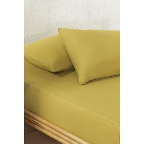 Plain Cotton Double Personality Fitted Sheets Kit 160x200 Cm Green Purple Cotton Do Not Sweat Mattress Cover Elastic home textile dropshop