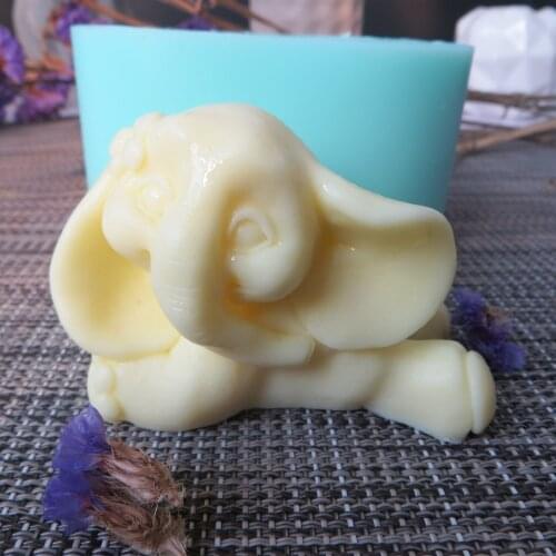 PRZY DW0107 Cute Elephant Silicone Soap Mold 3D Molds Animal Candle Aroma Mould Soap Making Moulds Resin Clay Molds Eco-friendly