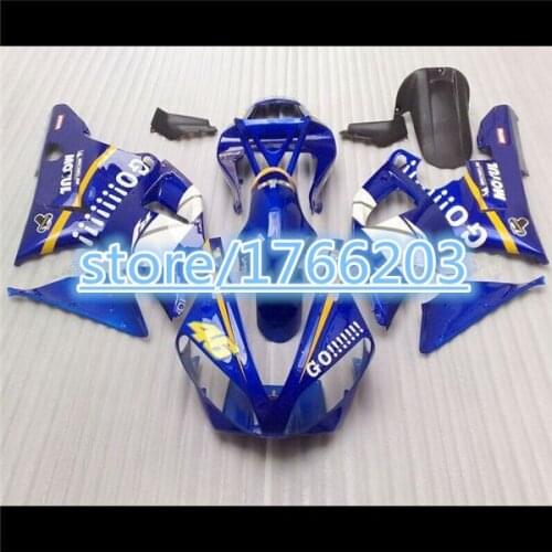 Hot Sales,Yzf1000 R1 00-01 fairing set For Yzf R1 2000-2001 Race Motorcycle Blue GO!!! abs Body kits