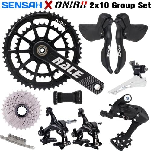 SENSAH PHI Road Bike 2x10 Speed 20s Groupset R/L Shifter + R/F Derailleurs + ONIRII RACE Crank Cassette Brake 105 5600 R7000 New