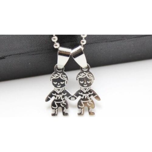 Silver Stainless Steel Boy&Girls Sweet Love Chain Pendant Necklace New Hot