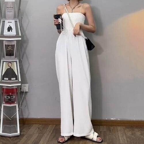 Chic Stylish Strapless Jumpsuit Women 2021 Summer Party White Black Jumpsuits Elegant Beach Overalls Plus Size monos mujer