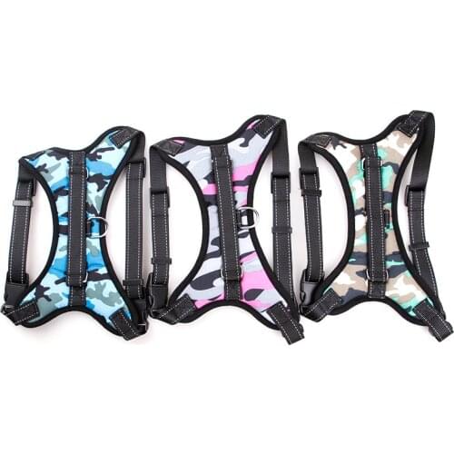 Large pet Dog Harness All Weather Service Nylon Dog Vest Padded Adjustable Safety Vehicular Lead For Dogs Pet