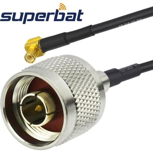 Superbat 2pcs MCX Plug to N Jack RG174 15cm Cable Assembly for Wireless