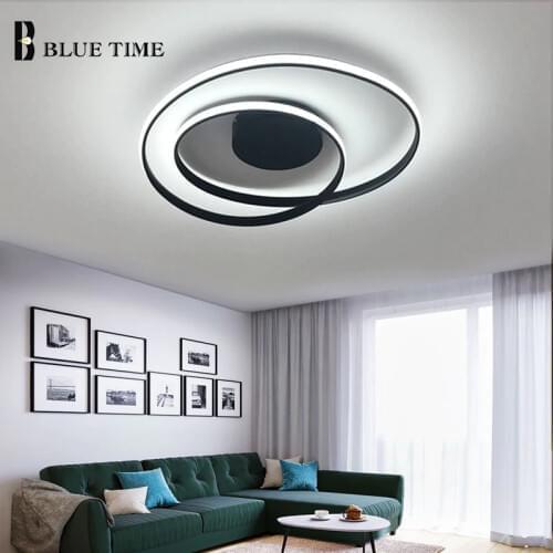 BLUE TIME Led Chandelier Black White Modern Chandelier Lighting Fixtures For Living room Bedroom Dining room Aluminum PVC Lights