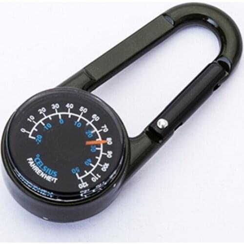 Camping Climbing Hiking 3-in-1 Compass Carabiner Thermometer Snap Hook Keychain Riding Tool Carabiner Climbing Equipment