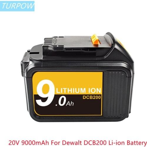 Turpow 20V 9000mAh For Dewalt DCB200 DCB184 DCB181 Replacement Li-ion Battery for DeWalt MAX XR power tool lithium Batteries