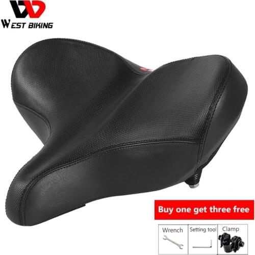 WEST BIKING Oversized Comfort Bike Seat Widened Cycling Bicycle Saddle with Soft Thickened Waterproof for Women Men Outdoor Bike