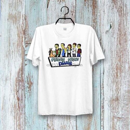 Friday Night Dinner Funny Comics Caricatures Jim Bell Shalom Ideal Gift Unisex & Ladies Vintage White T Shirt B750