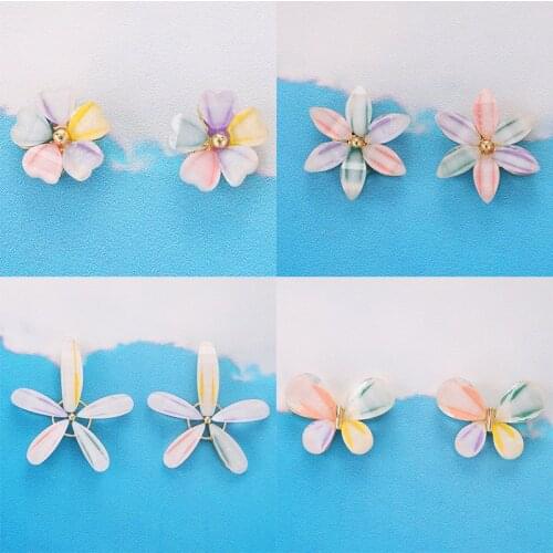 Tocona Colorful Flowers Stud Earrings for Women 2020 Lovely Heart Geometric Charming Earrings Party Jewelry Accessories