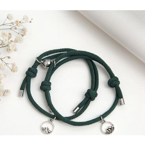 1pair Jewelry Lover Gift for Couple Magnet Attract Each Other Creative Personality Bracelet Men Women Charm Girl Bracelet