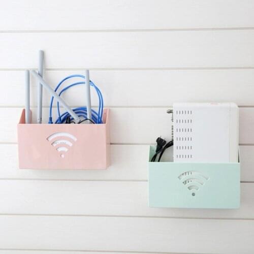 1pcs Home Creative Wall Mount WiFi Router Storage Boxes Shelf Wifi Box Storage Box Organizer