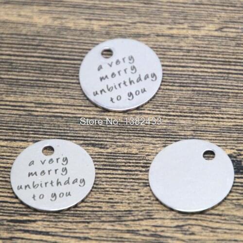 10pcs a very merry unbirthday to you charm silver tone message charm pendant 20mm