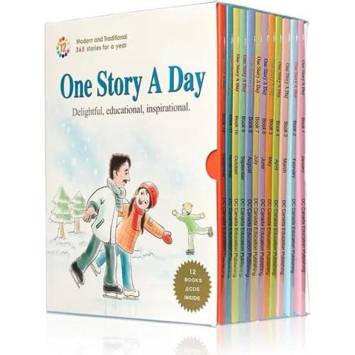 12 Books/Set One Story A Day 365 Stories For One Year Preschool Elementary and Junior High School English Reading Book Age 9