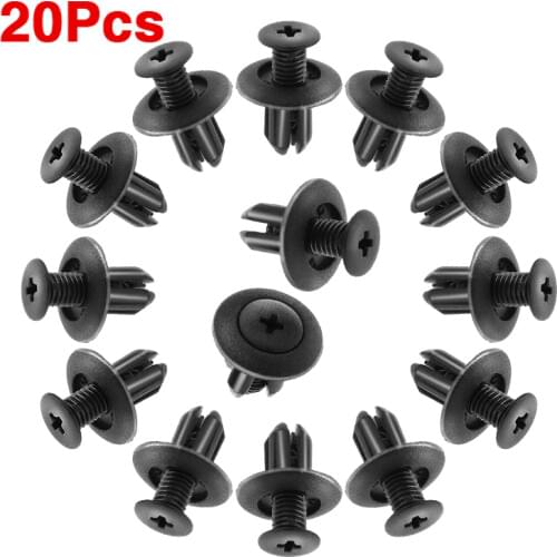 20 Pcs Car Bumper Fastener 8mm Hole Rivet Retainer Push Engine Cover Door Trim Panel Clip Fasteners For Kia Hyundai Honda Mazda