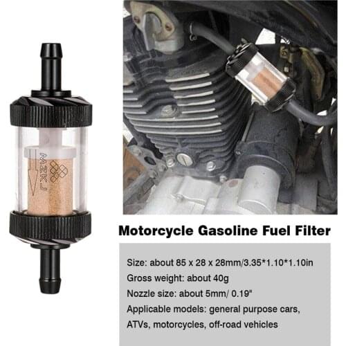 8mm CNC Aluminum Alloy Glass Gas Fuel Oil Filter Motorcycle Gas Fuel Gasoline Oil Filter For ATV Dirt Pit Bike Motocross