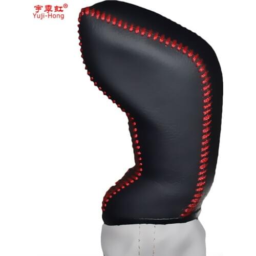 Yuji-Hong Car Automatic Gear Covers Case for Citroen C5 2010-2014 Auto Shift Collars Genuine Leather