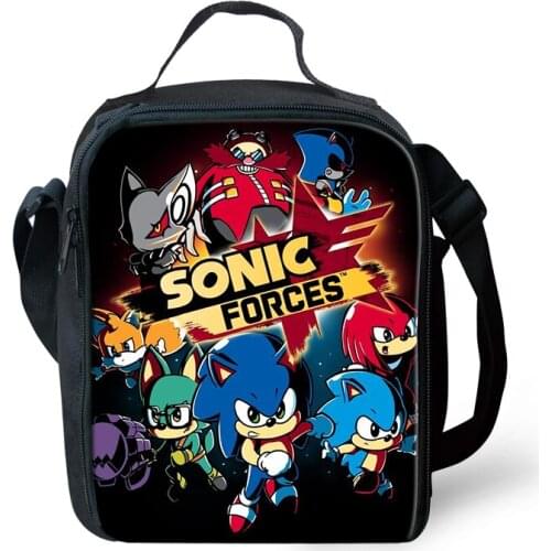 HALYUNASC Kids Insulated Lunch Bag Hot Game Sonic Design Pattern Students Water-proof Lunch Box Girls Picnic Snacks Container