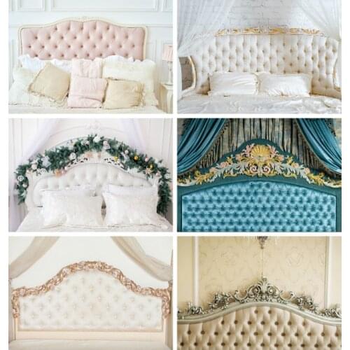 Headboard Bed Photography Background Baby Newborns Family Birthday Photo Booth Backdrop for Photographic Studio Photocalls Props