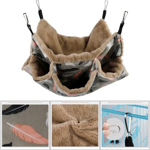 Hamster Hammock Cotton Nest Three-layer Hanging Bed Nest Warm House Tunnel for Chinchillas Ferrets Small Pet Cage Accessories