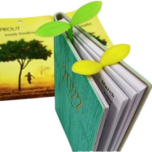 Kawaii green grass bookmark novel silicone bookmark grass bud green bookmark cute thing environmental protection art gift